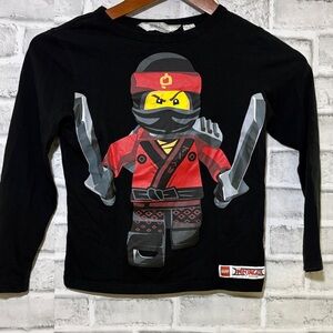 4/$20 LEGO Ninjago Black and Red Long Sleeve Tee, size 7-8